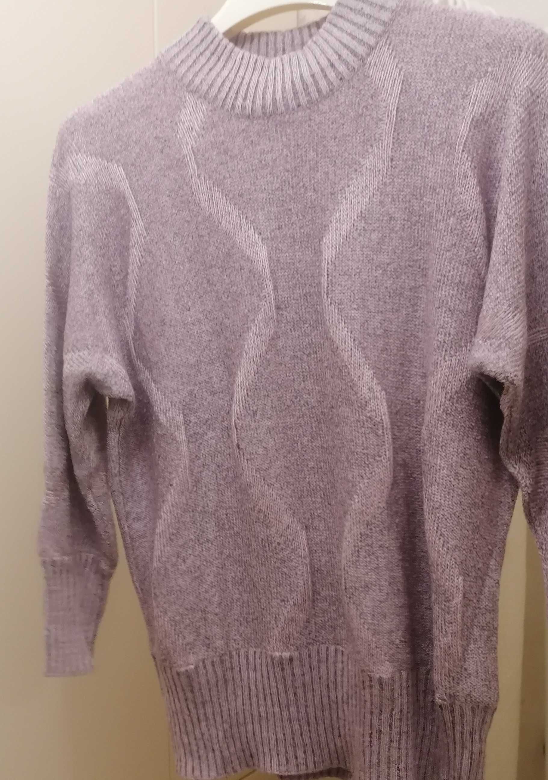 Sweter poliakrylowy wrzosowy M/L