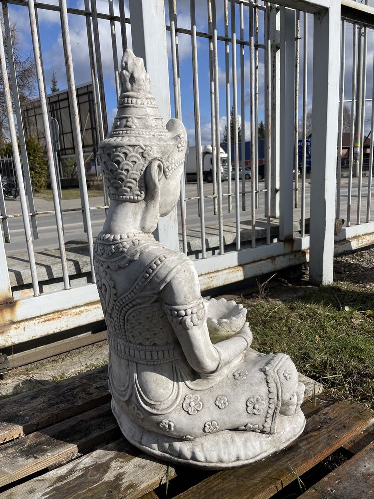 DUŻY BUDDA ZDOBIONY Rzeźba Betonowa Buddha Figurka Ogrodowa Posąg