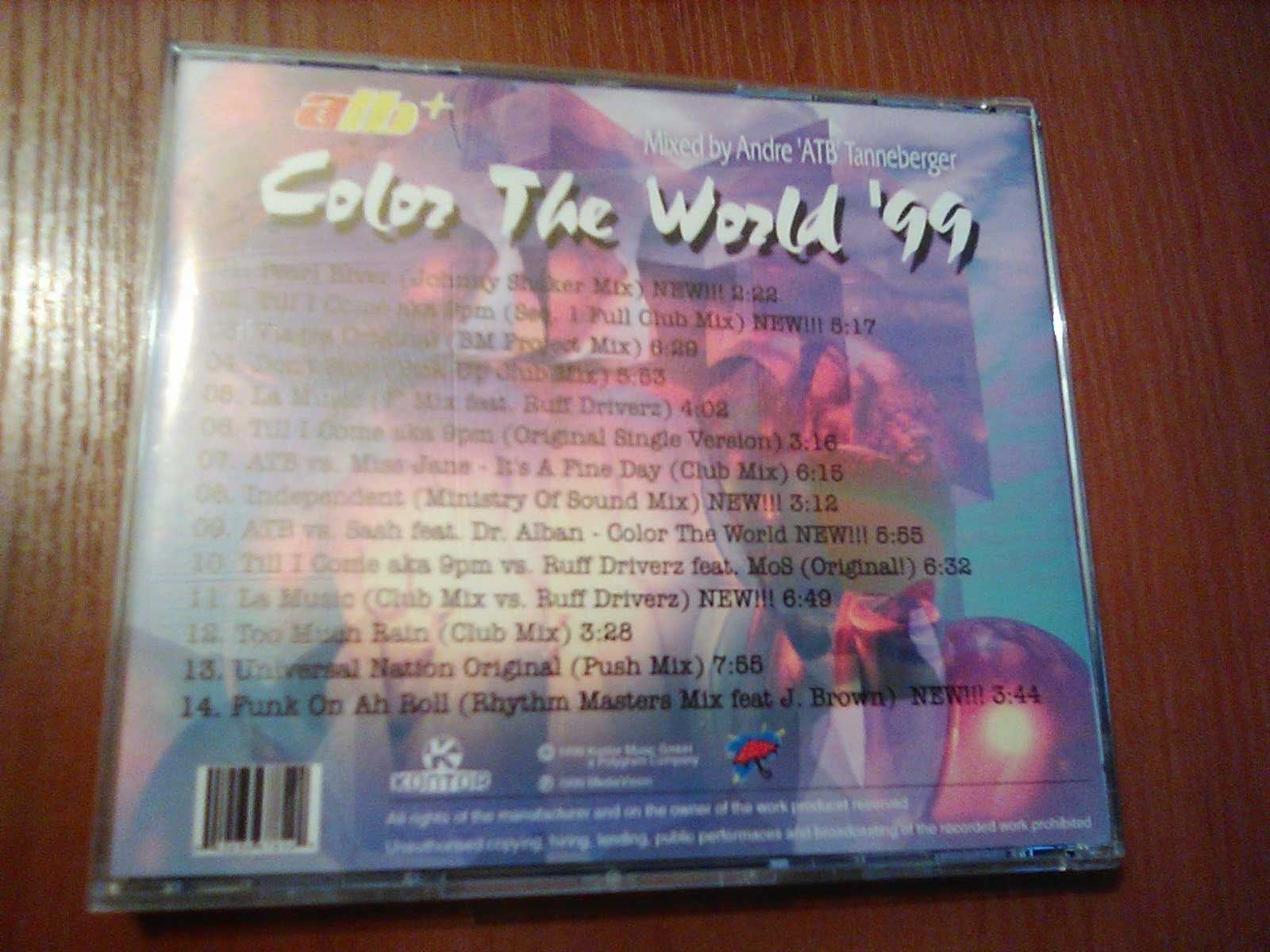 Музыкальный CD ATB альбом Color The World 99 1999 год