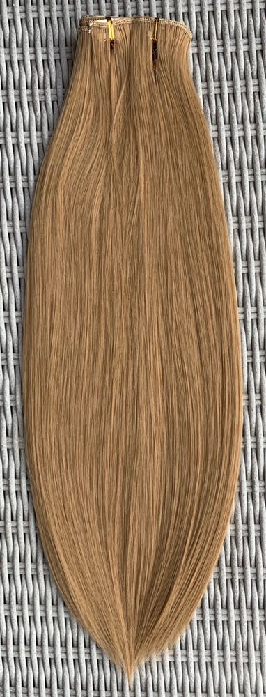 Włosy doczepiane, karmelowy blond, długie 56 cm, clip in ( 34 )