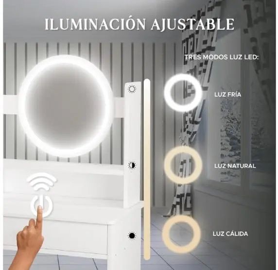 Стіл для макіяжу з LED дзеркалом STL-MD 73