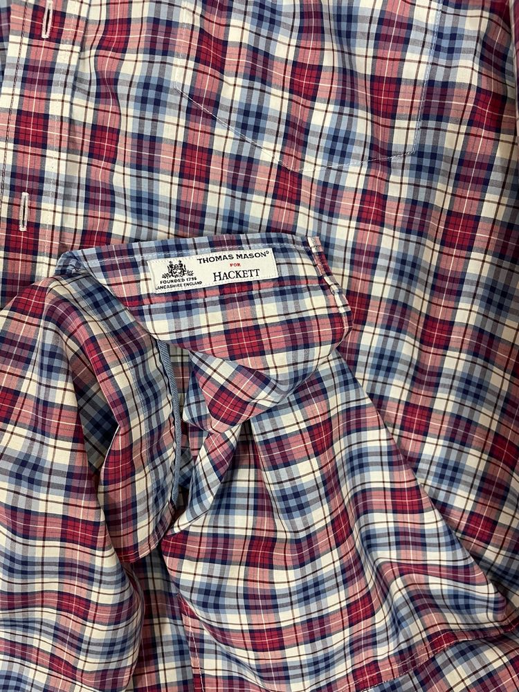 Hackett London roz. L męska koszula w kratkę slim fit