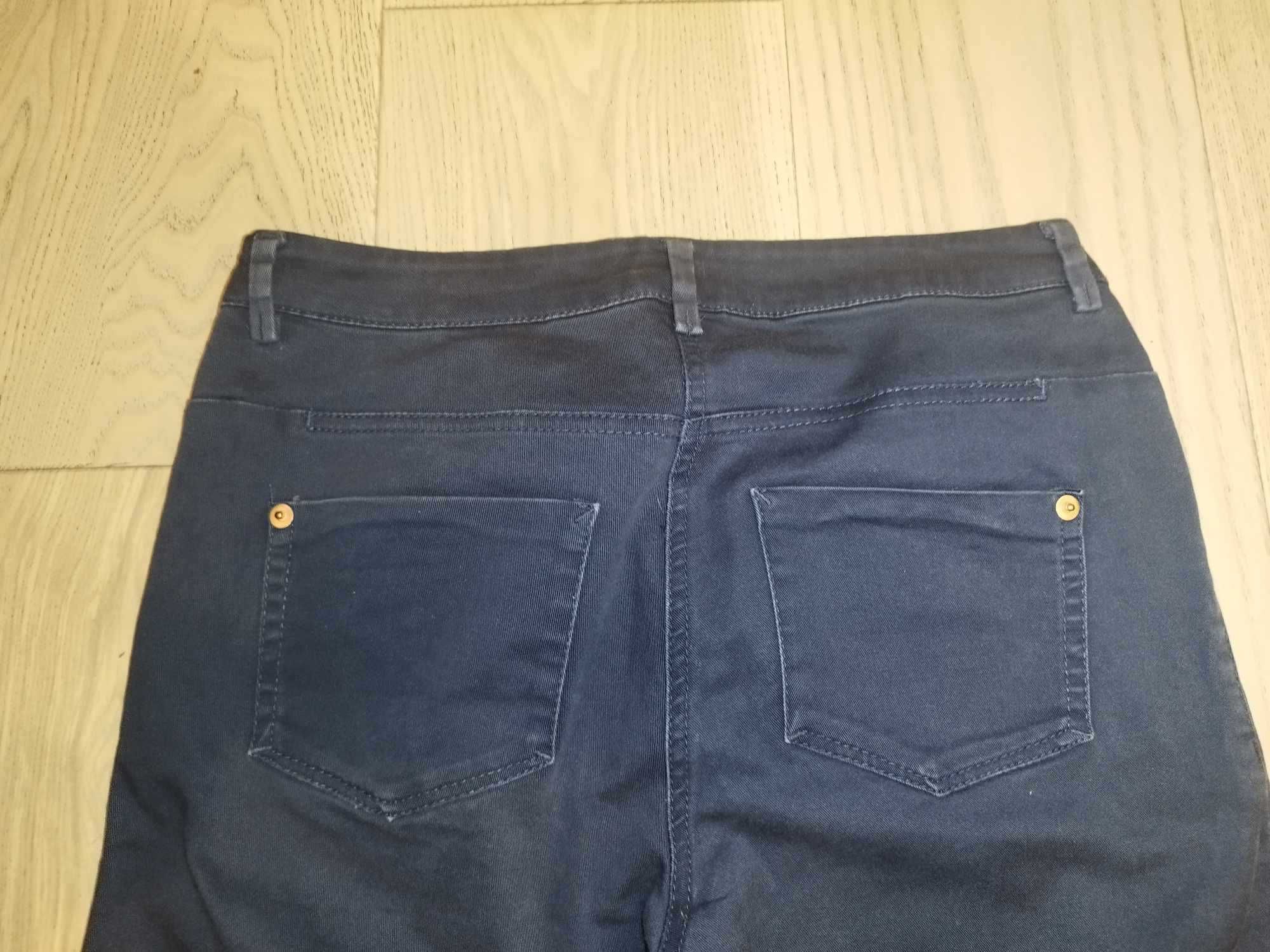 H&M granatowe rurki spodnie a`la jeansy 34 na 165 cm