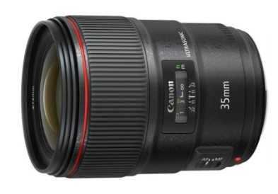 Lente Canon EF 35 mm F 1.4 com adpatador para RF