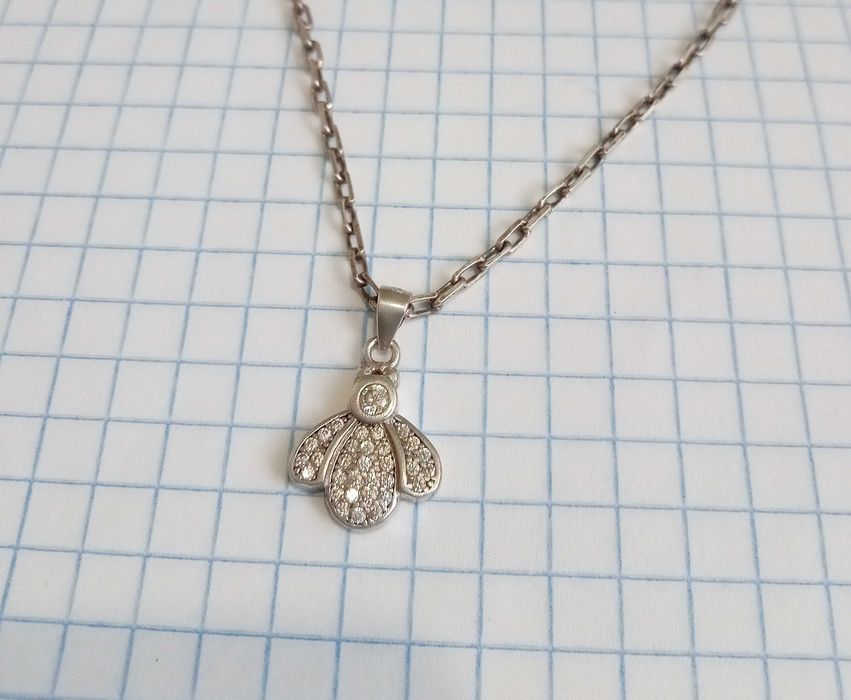 Кулон підвіска з камнями, на ланцюжку (цепочці) Срібло 925 проба