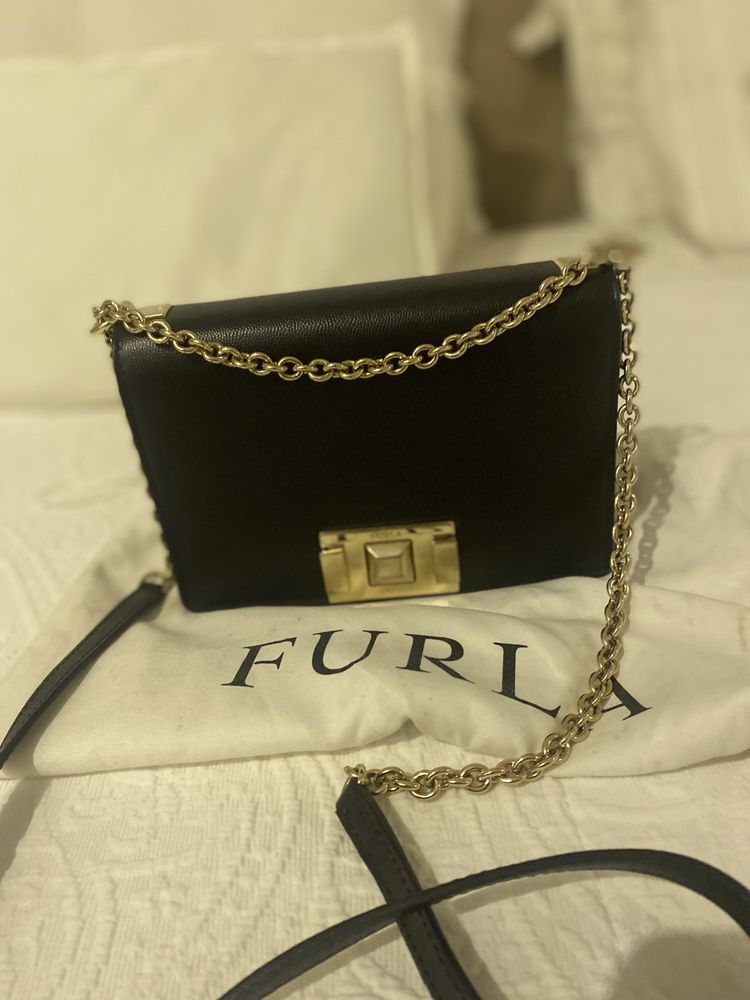 Mala ombro Furla Mini Mimi Crossbody, preta