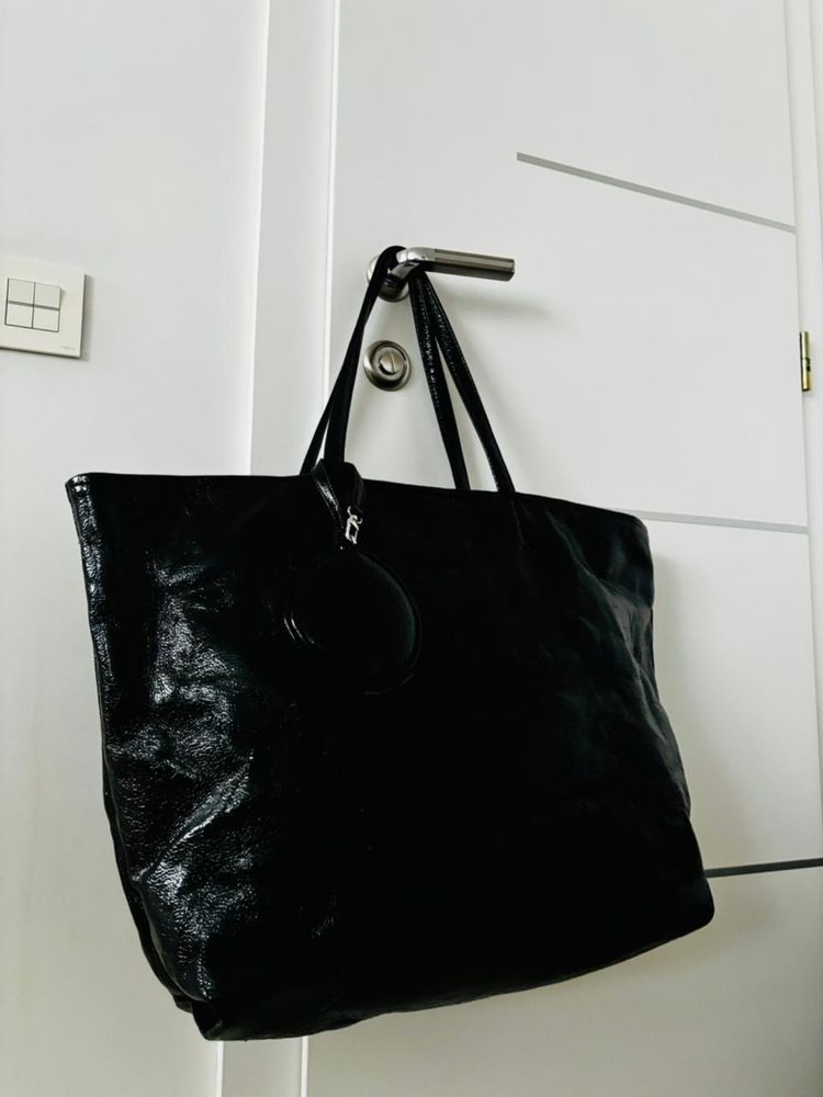 Шопер , сумка , чорна, лакова, торба, Reserved, нова
