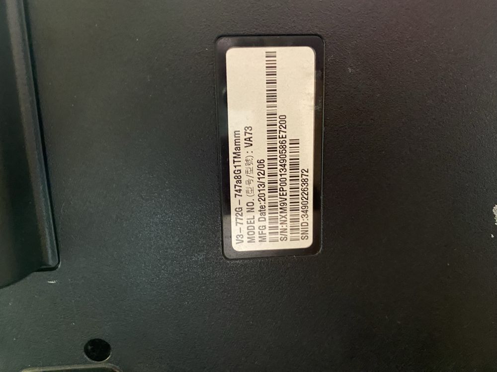 Laptop Acer v3-772g | i7 | 16 Gb RAM | GT 750M | 17,3 FHD