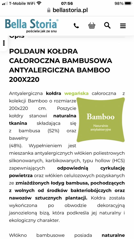 Koldraa caloroczna bambo