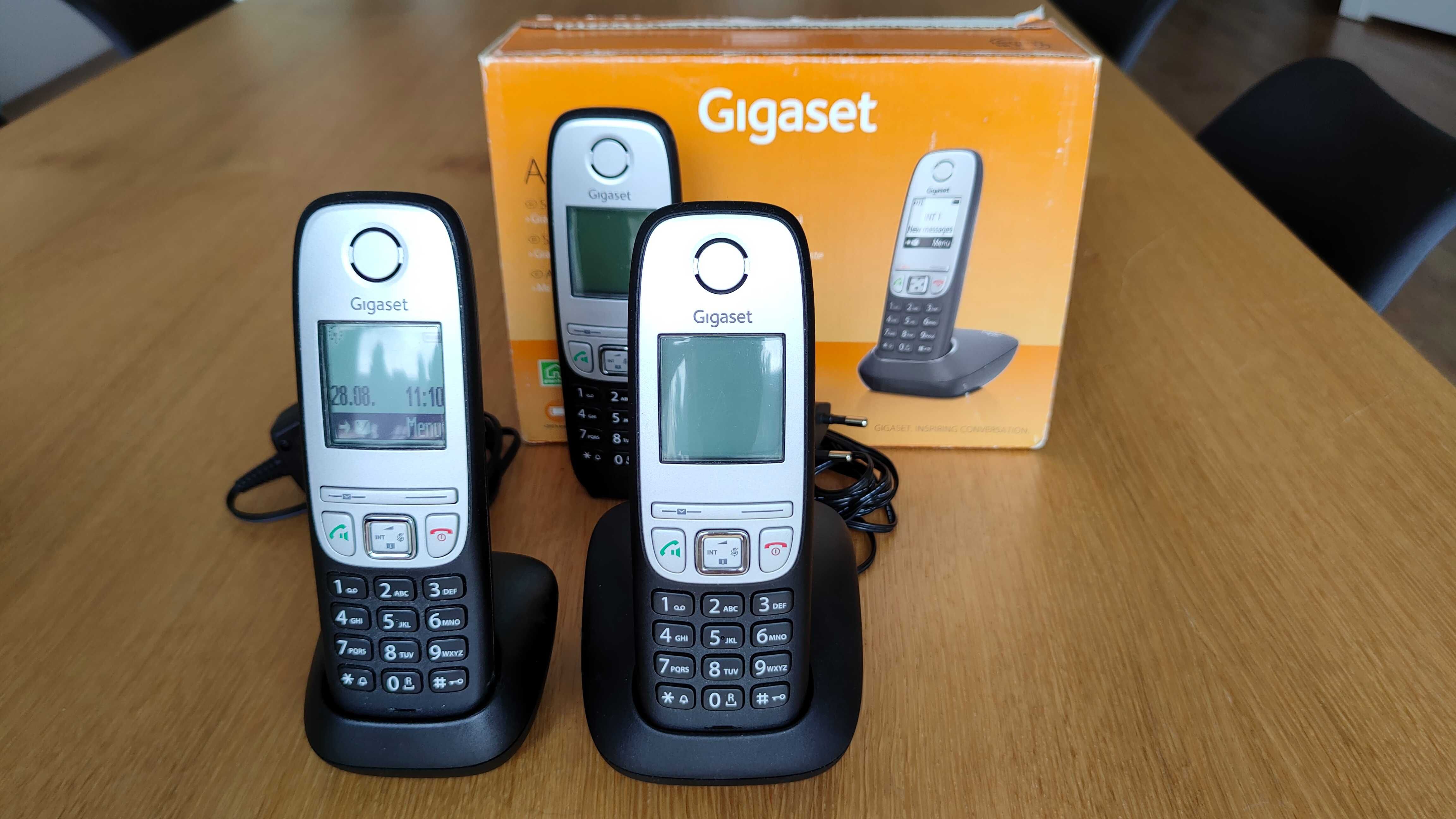 3x Telefon stacjonarny bezprzewodowy Gigaset A415 interkom głośnomówią