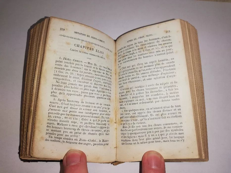 książka archiwalna -UNIKAT z 1861r. po francusku/imitation de Jesus Ch