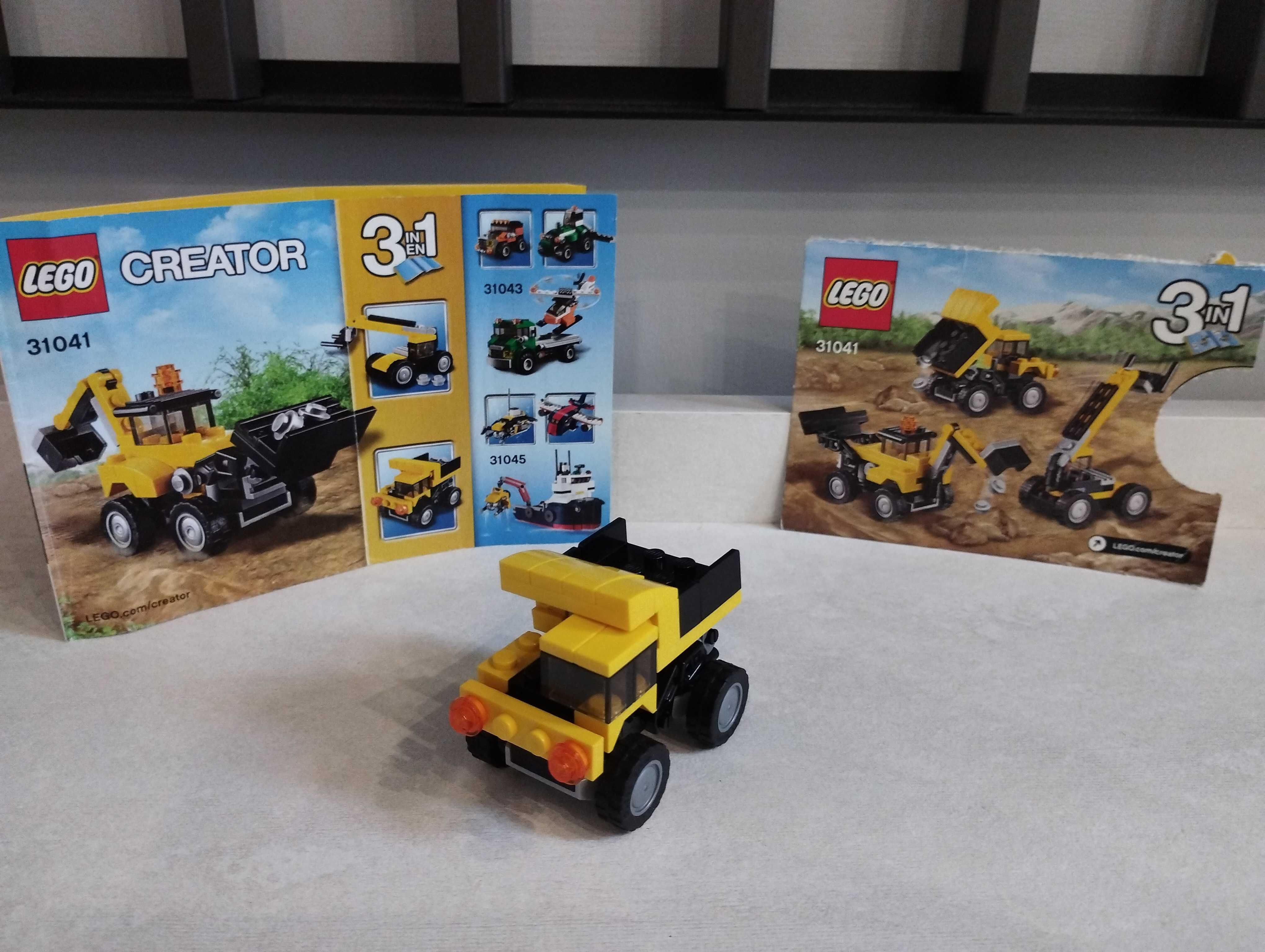 klocki Lego Creator 3w1 31041 pojazdy budowlane koparka wywrotka