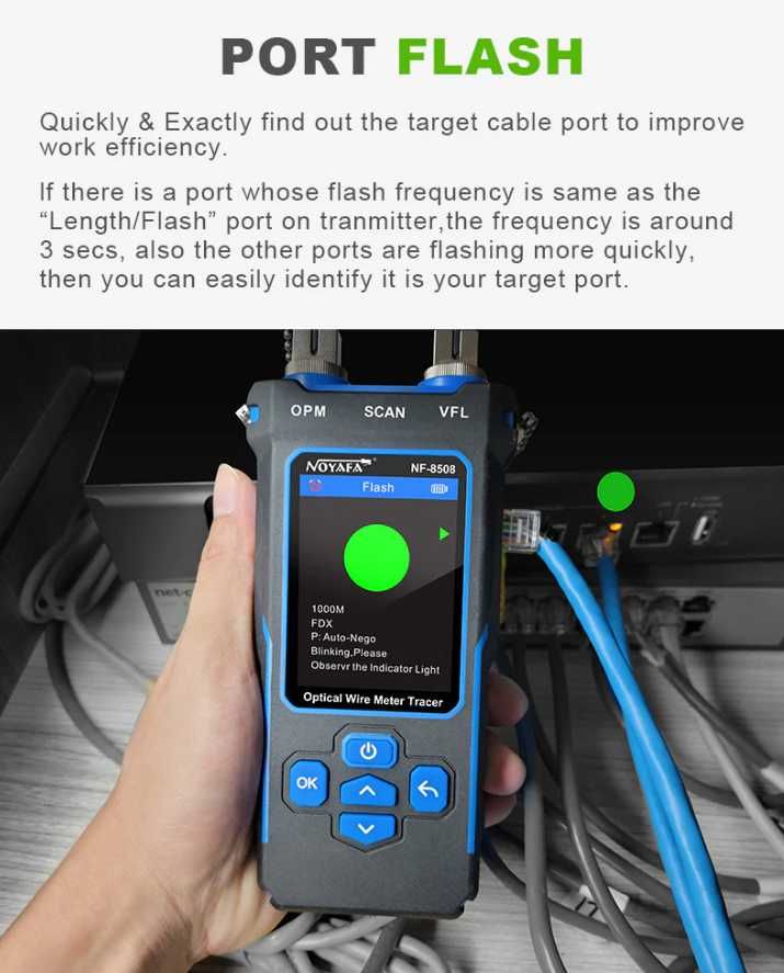 Noyafa NF-8508 многофункциональный тестер трассоискатель PoE VFL OPM