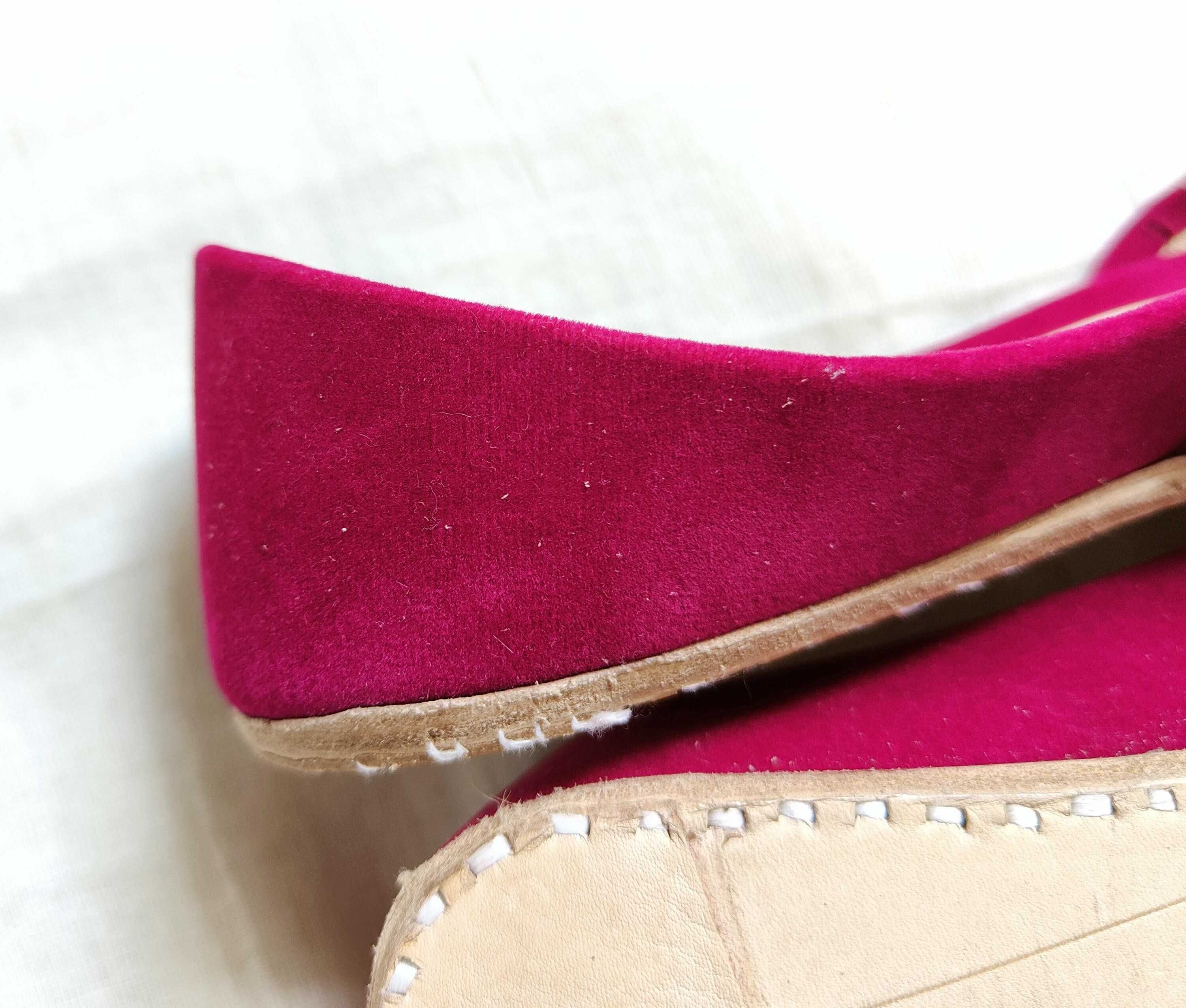 Indyjskie buty baleriny khussa 37 38 zdobione orient boho księżniczka