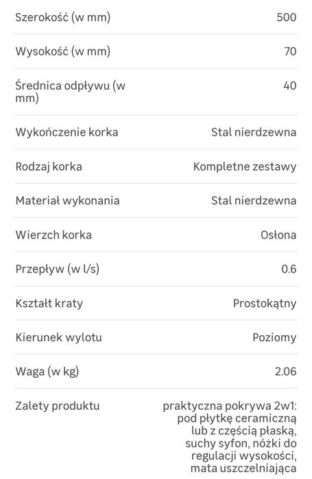 Odpływ łazienkowy