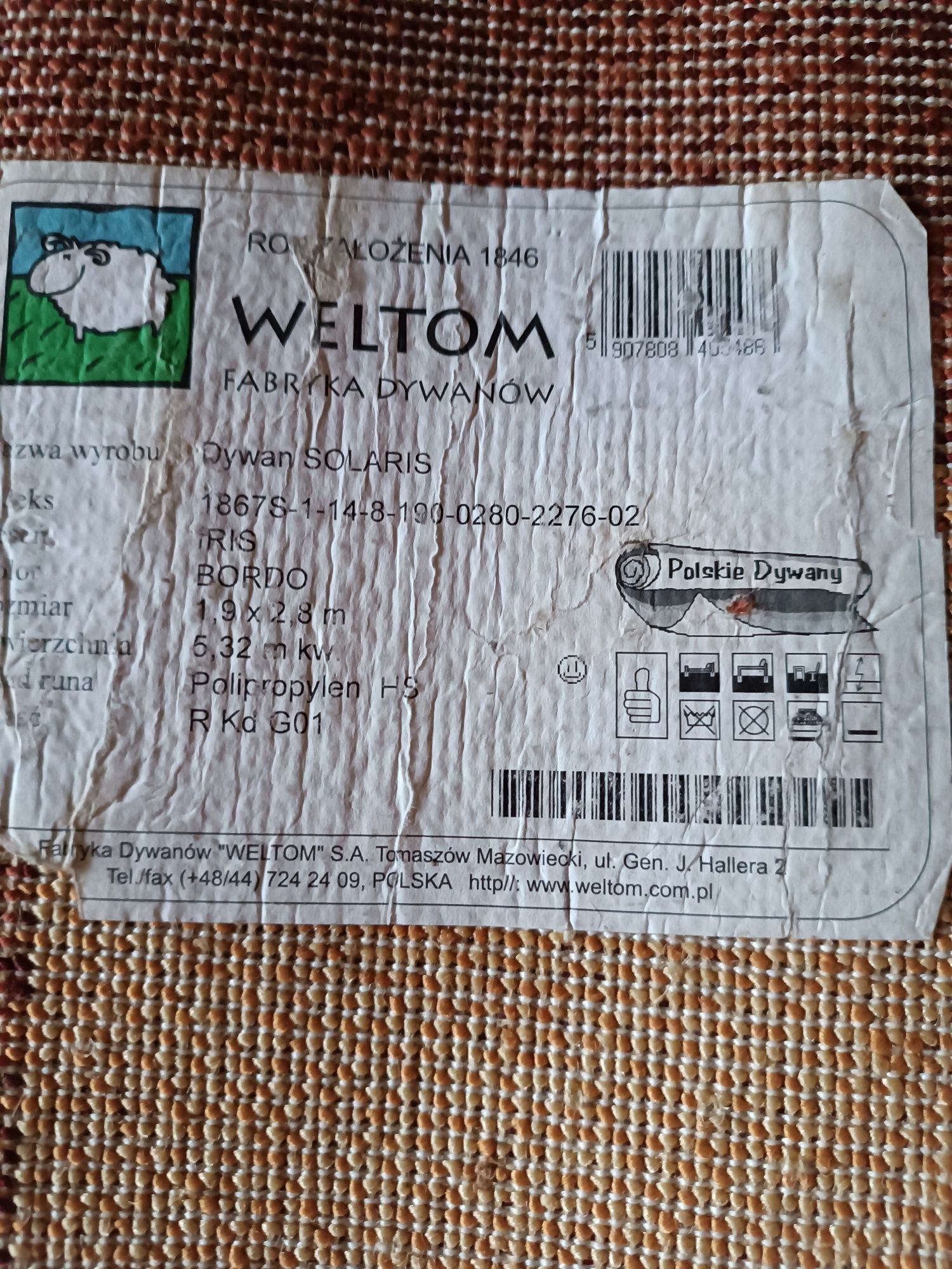 Dywan Solaris firmy Weltom o wymiarach 2,8x1,9m
