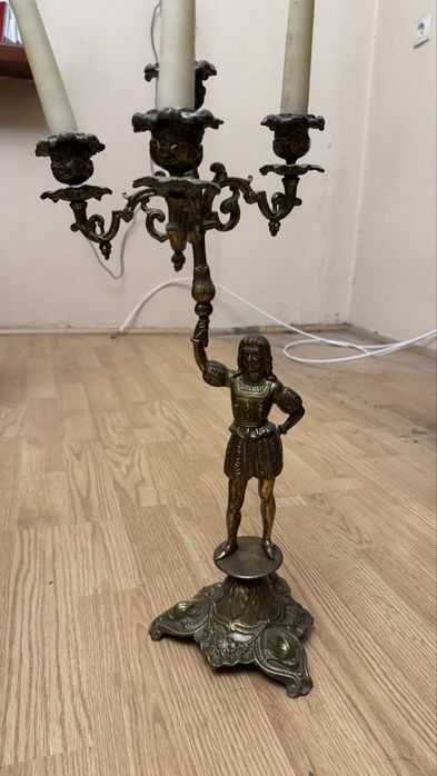 Mosiężne świeczniki zestaw 3