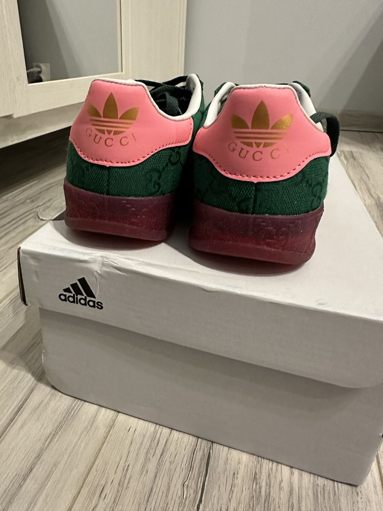 Buty gucci x adidas gazelle pink/green