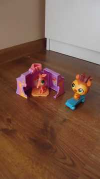 2szt/10zł Hasbro Żyrafa Littlest Pet Shop Jeż HASBRO Jeż na dyskorolce