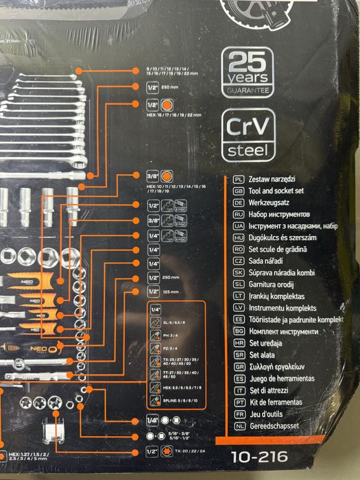 Набір інструментів NEO TOOLS 10-216