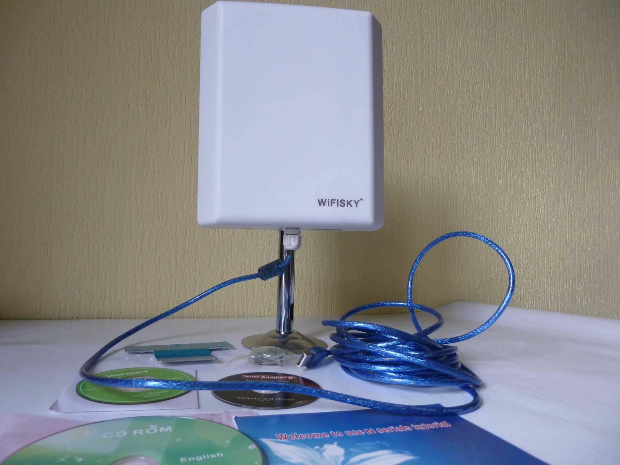 Antena aktywna WiFi SKY kabel 5m USB  ( 10km  najmocniejsza 2000mW )