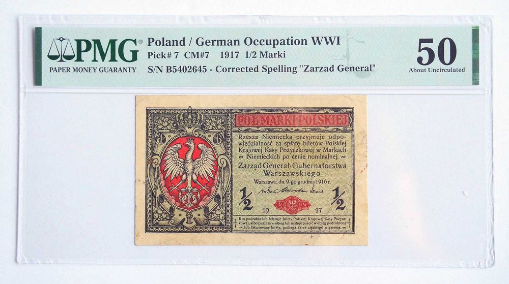 1/2 Marki Polskiej 1916 Generał PMG 50