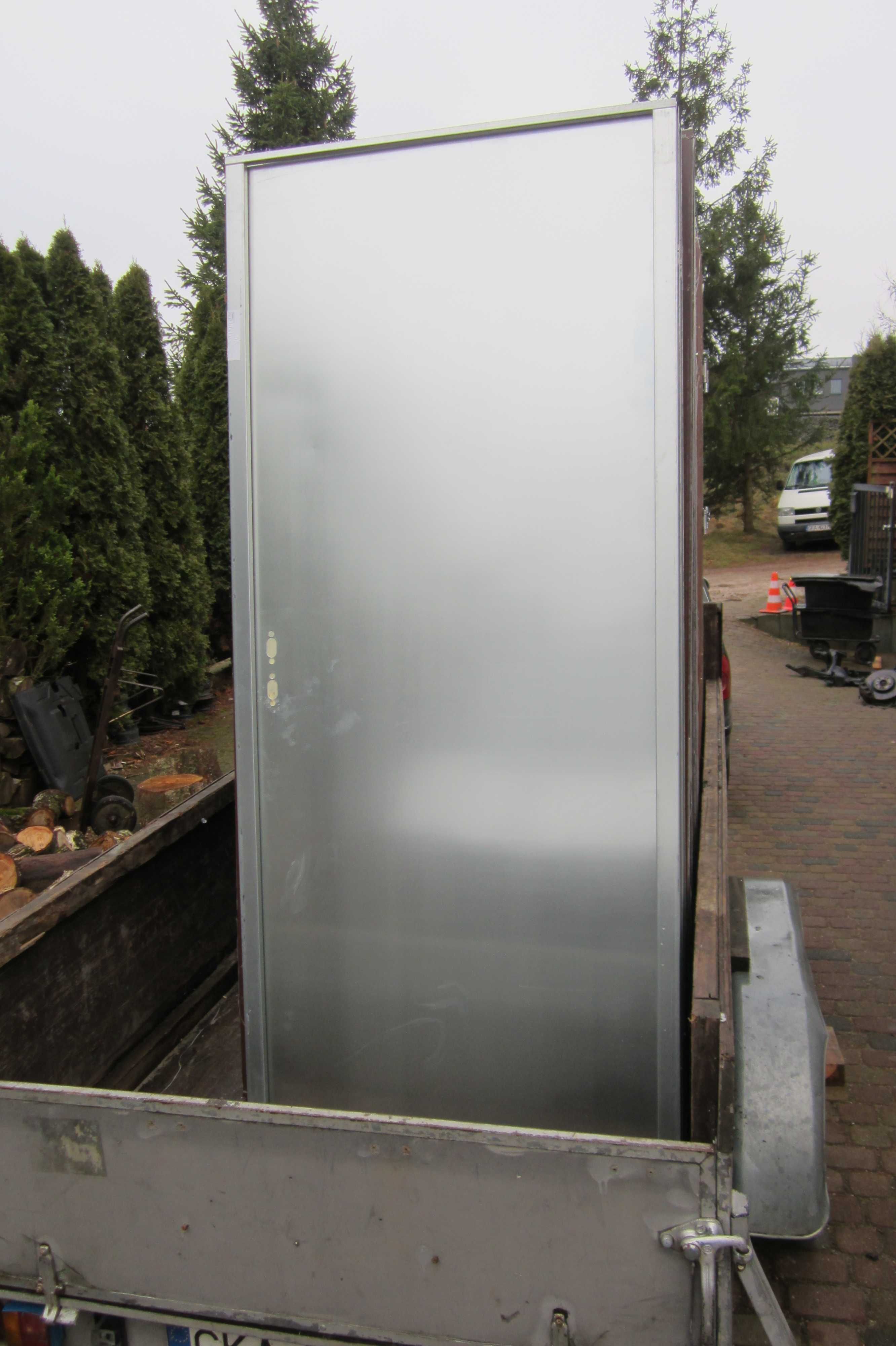 Nowe drzwi techniczne budowlane ocynkowane 80/90x204 ocieplane