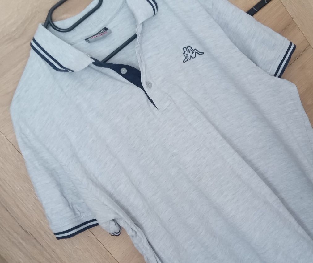 Szare Męskie Polo Kappa XXL