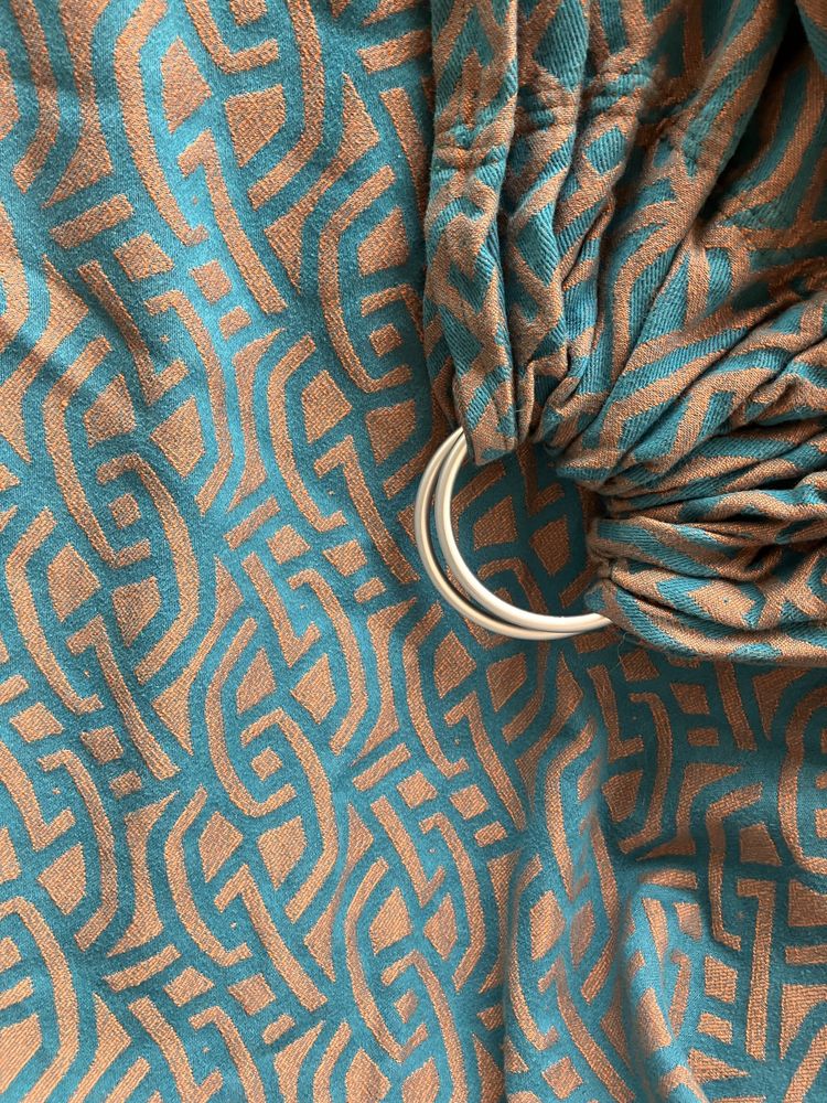 Chusta Yaro Slings Braid Teal Orange Wool kółka kółkowa