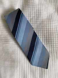 Niebieski granatowy krawat w paski