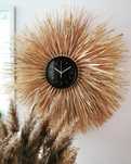 Zegar boho z naturalnej rafii 70cm