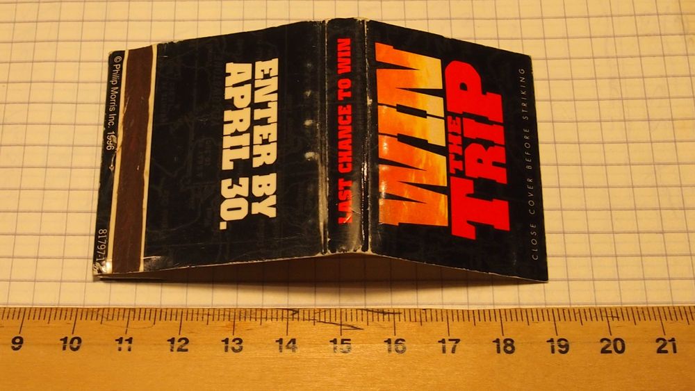 Marlboro Unlimited, Philip Morris, zapałki Eddy Match, Canada 1996 rok