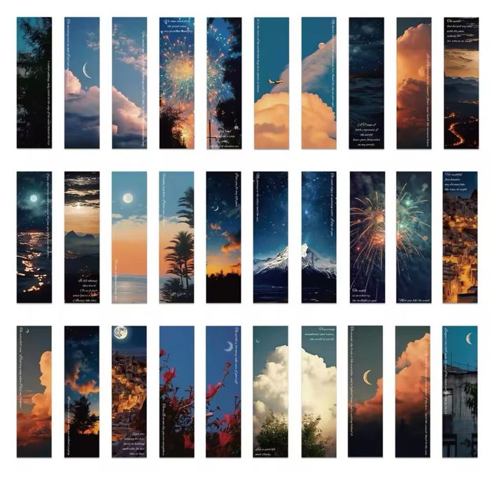 Закладинки для книг картонні набором 30 шт / закладки для книг