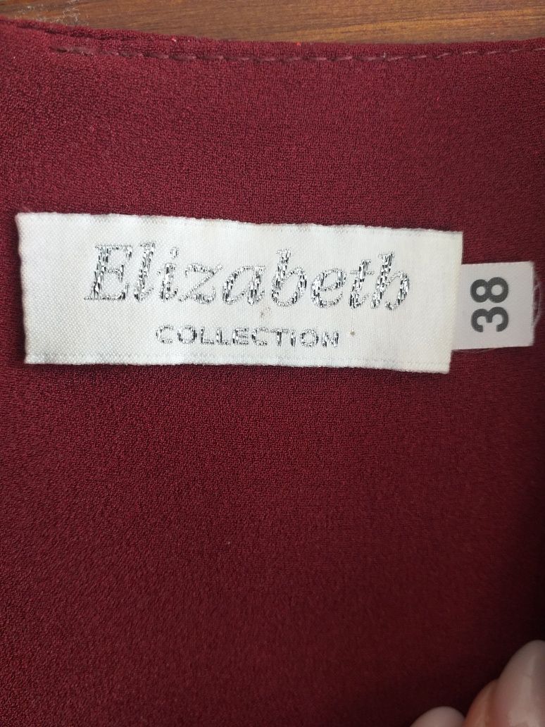 Sykienka Elizabeth 38 bordowa