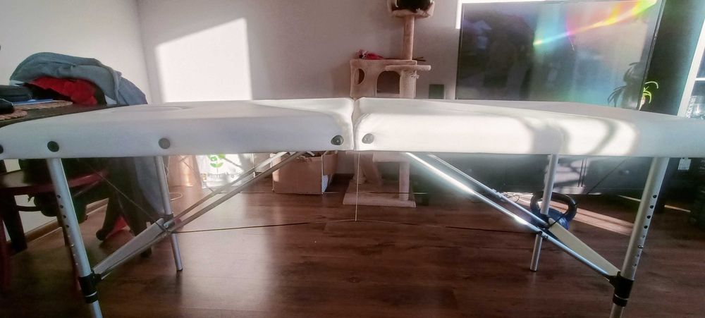 Lekki Stół do masażu aluminiowy kolor biały