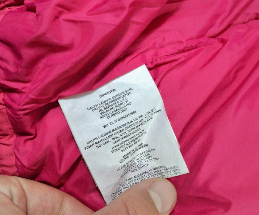 Пуховик Polo Ralph Lauren на девочку зимний куртка с капюшоном