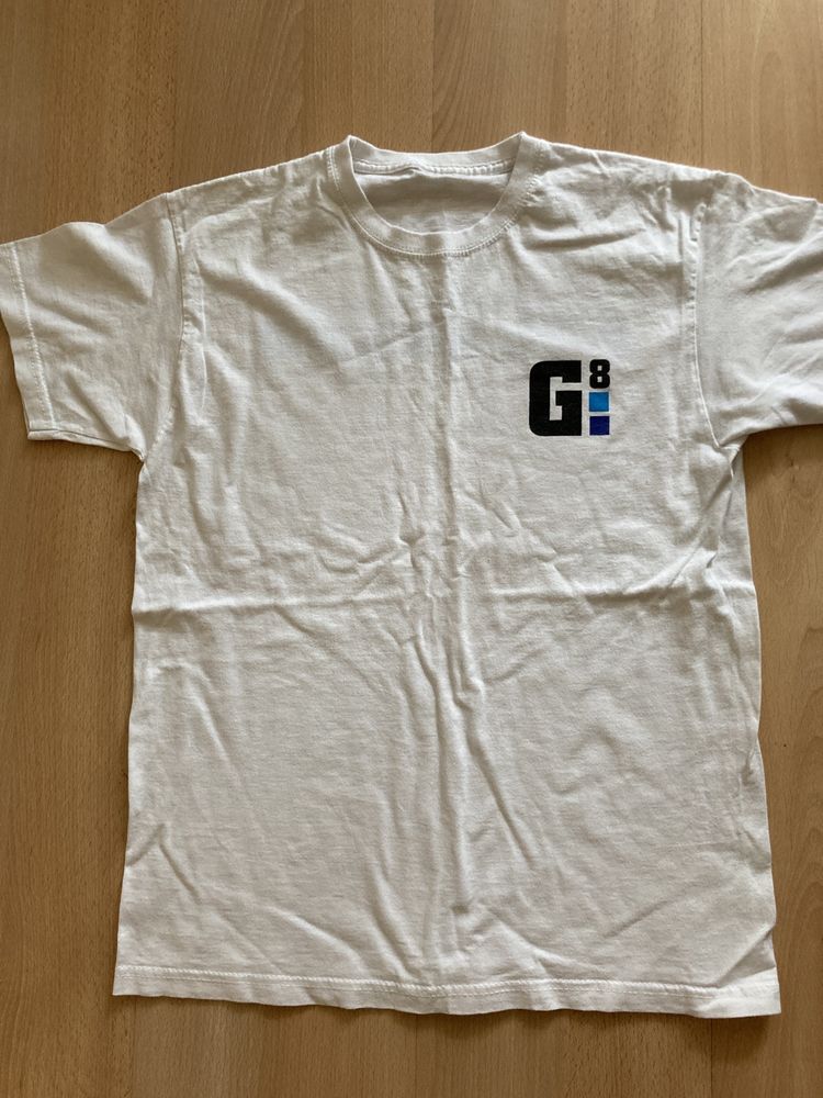 Koszulka T-shirt dla chłopca G8 bawełniana biała z napisami rozm. 152