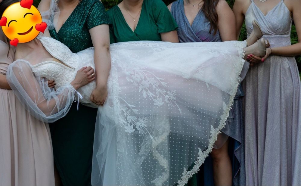 Suknia ślubna S w kolorze pastelowego różu