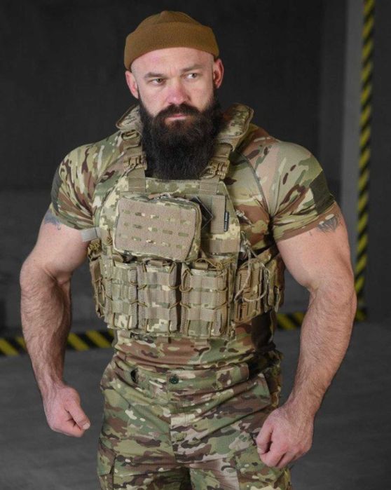 Тактическая плитоноска Single Sword Пиксель 4 точки сброса бронежилет