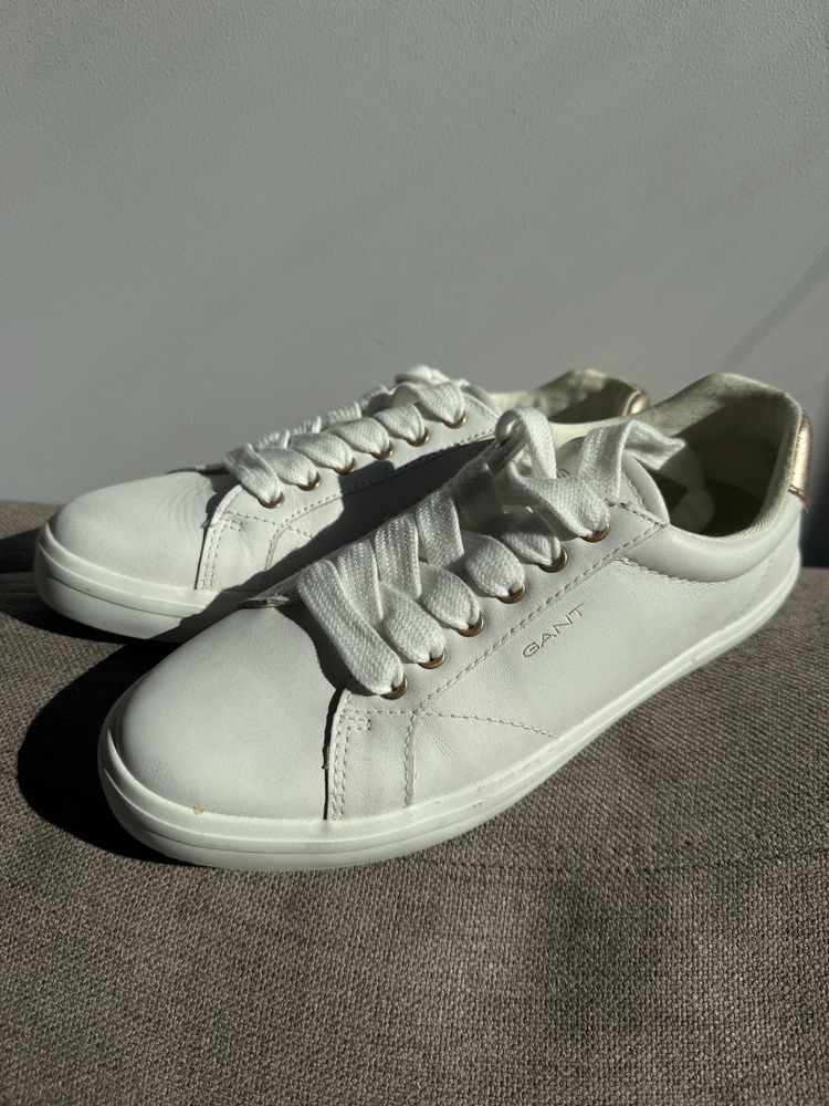 Trampki sneakersy gant biale proste skora buty