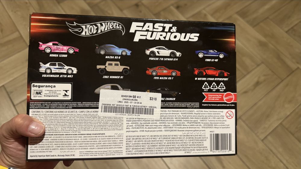 10szt aut Hot Wheels Fast&Furious