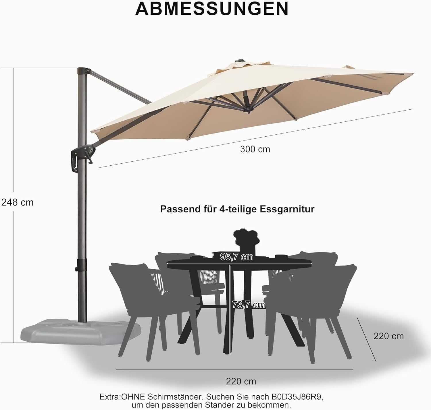 Nowy parasol ogrodowy / parasolka /obrotowy/300cm/PURPLE LEAF !A1418!