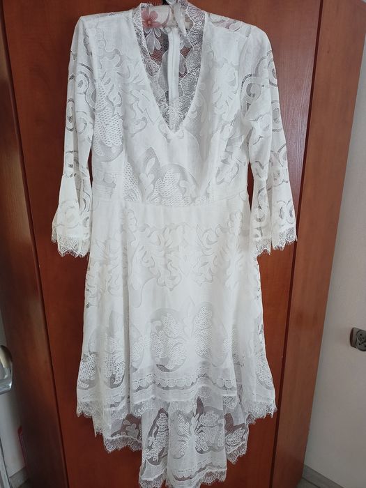 Śliczna sukienka biała styl boho komunia wesele