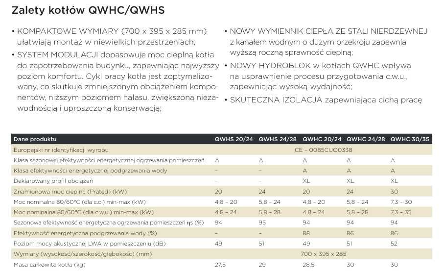 Kocioł gazowy kondensacyjny jednofunkcyjny Brotje QWHS 20-24KW