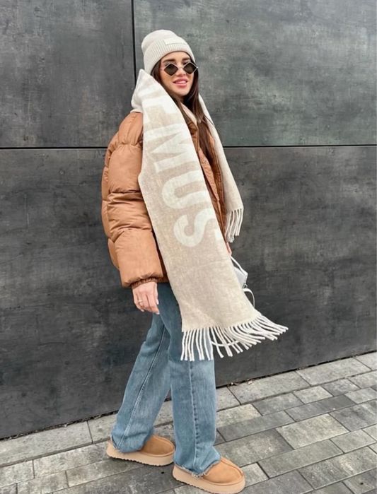 Набір шапка+шарф в бежевому кольорі