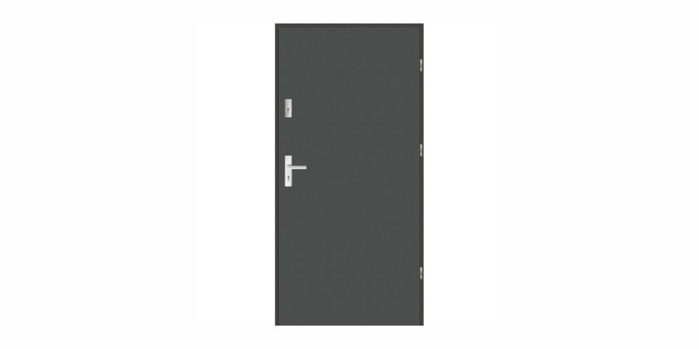 Drzwi OUTLET zewnętrzne LUX Plus Płaskie Prawe 90 Antracyt nr DK 7