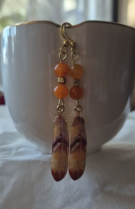 Kolczyki z piórkiem