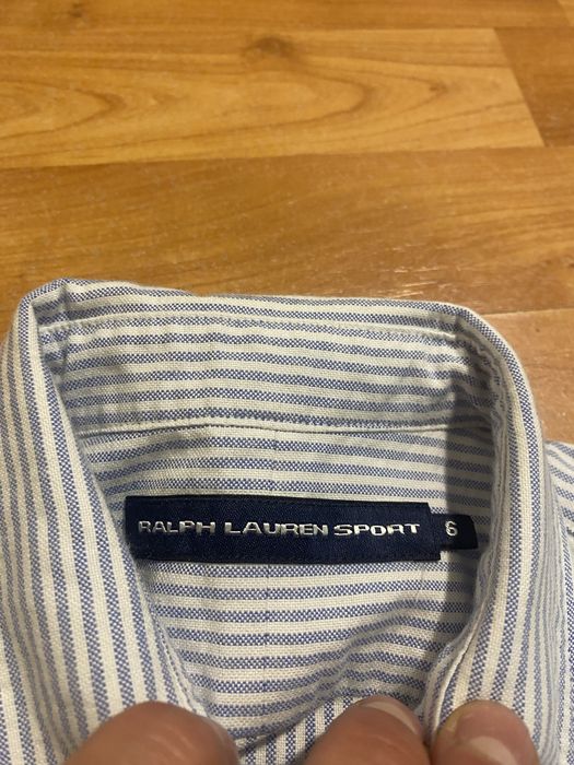 (XS-S) Женская Полосатая голубая хлопковая рубашка POLO RALPH LAUREN