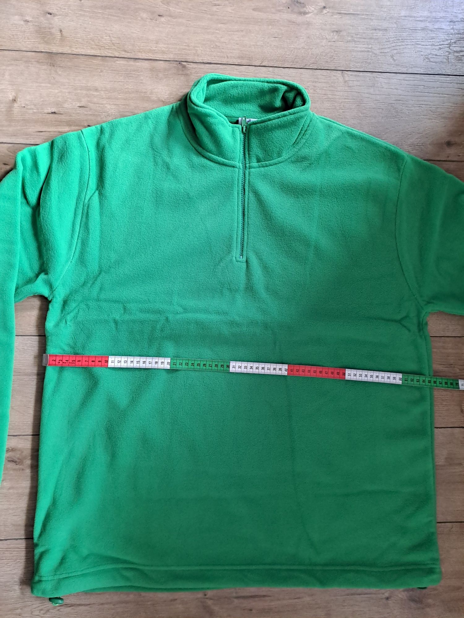 Bluza polarowa 3XL, zielona, krótki zamek