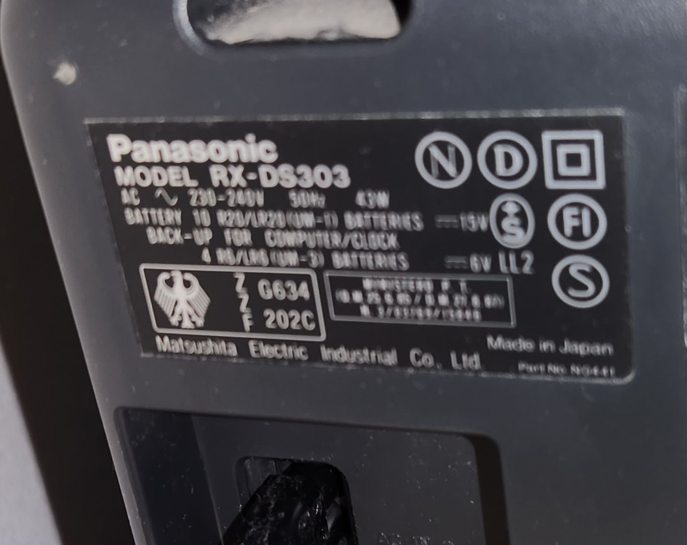 Magnetofon Panasonic RX-DS303